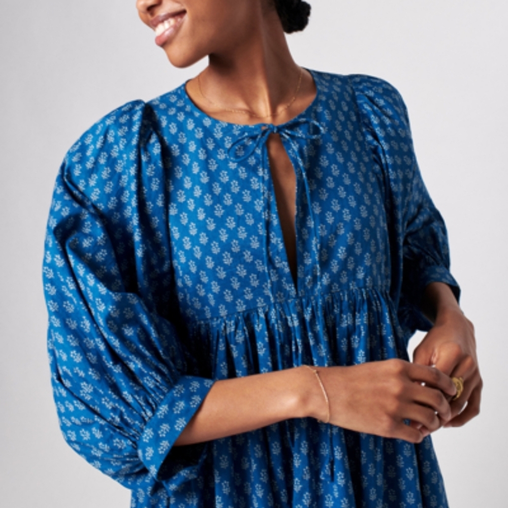 Faherty Lyla Floral Organic Cotton Cottagecore Midi Dress - Picture 2 of 10